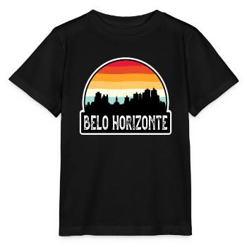Belo Horizonte Brésil Flag Skyline Souvenir de voyage - T-shirt bio MINI CREATOR Stanley/Stella Enfant - noir - Devant - Mikhail (115cm)