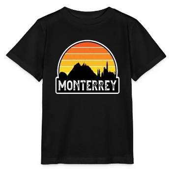Monterrey Mexiko Flagge Skyline Reisesouvenir - Stanley/Stella Kinder T-Shirt MINI CREATOR  - Schwarz - Vorne - Mikhail (115cm)