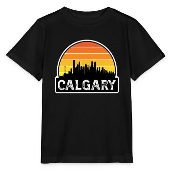 Calgary Canada Flag Skyline Souvenir de voyage - T-shirt bio MINI CREATOR Stanley/Stella Enfant - noir - Devant - Mikhail (115cm)