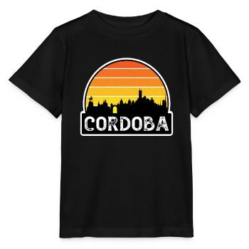 Cordoba Argentine Flag Skyline Souvenir de voyage - T-shirt bio MINI CREATOR Stanley/Stella Enfant - noir - Devant - Mikhail (115cm)