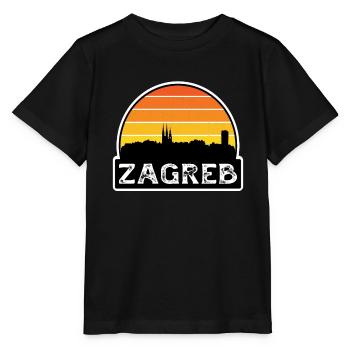 Zagreb, Kroatien, Flagge, Skyline, Reisesouvenir - Stanley/Stella Kinder T-Shirt MINI CREATOR  - Schwarz - Vorne - Mikhail (115cm)