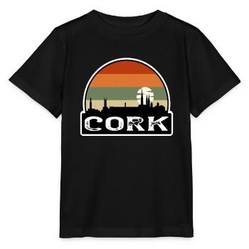 Cork Ireland Flag Skyline Travel Souvenir - Stanley/Stella MINI CREATOR Kids’ T-Shirt - black - Front - Mikhail (115cm)