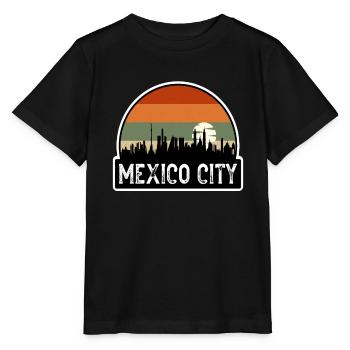 Mexico City Mexico Flag Skyline Travel Souvenir - Stanley/Stella MINI CREATOR Kids’ T-Shirt - black - Front - Mikhail (115cm)