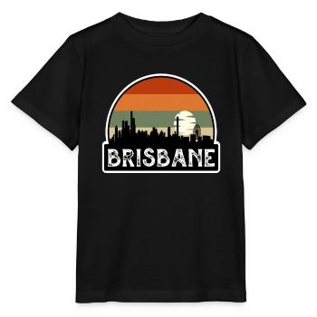 Brisbane Australia Flag Skyline Travel Souvenir - Stanley/Stella MINI CREATOR Kids’ T-Shirt - black - Front - Mikhail (115cm)