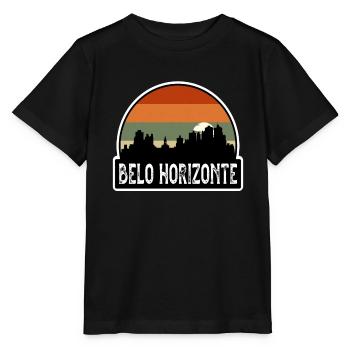 Belo Horizonte Brazil Flag Skyline Travel Souvenir - Stanley/Stella MINI CREATOR Kids’ T-Shirt - black - Front - Mikhail (115cm)
