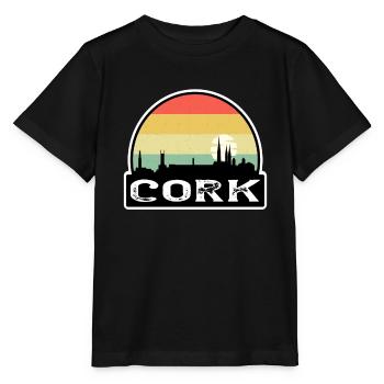 Cork Ireland Flag Skyline Travel Souvenir - Stanley/Stella MINI CREATOR Kids’ T-Shirt - black - Front - Mikhail (115cm)