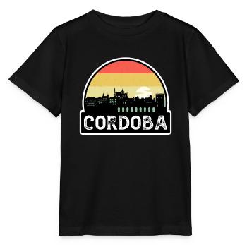 Cordoba Espagne Flag Skyline Souvenir de voyage - T-shirt bio MINI CREATOR Stanley/Stella Enfant - noir - Devant - Mikhail (115cm)