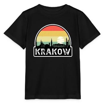 Krakau Polen Flagge Skyline Reisesouvenir - Stanley/Stella Kinder T-Shirt MINI CREATOR  - Schwarz - Vorne - Mikhail (115cm)