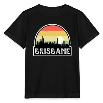 Brisbane Australia Flag Skyline Travel Souvenir - Stanley/Stella MINI CREATOR Kids’ T-Shirt - black - Front - Mikhail (115cm)