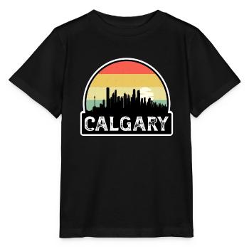 Calgary Canada Flag Skyline Souvenir de voyage - T-shirt bio MINI CREATOR Stanley/Stella Enfant - noir - Devant - Mikhail (115cm)
