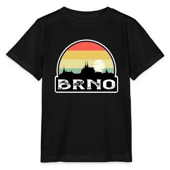 Brünn Tschechien Flagge Skyline Reisesouvenir - Stanley/Stella Kinder T-Shirt MINI CREATOR  - Schwarz - Vorne - Mikhail (115cm)