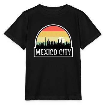 Mexico City Mexico Flag Skyline Travel Souvenir - Stanley/Stella MINI CREATOR Kids’ T-Shirt - black - Front - Mikhail (115cm)
