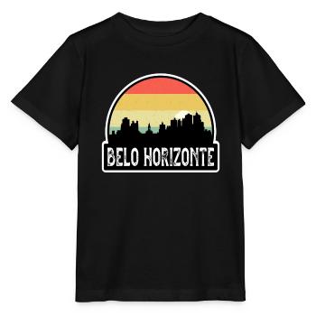 Belo Horizonte Brésil Flag Skyline Souvenir de voyage - T-shirt bio MINI CREATOR Stanley/Stella Enfant - noir - Devant - Mikhail (115cm)