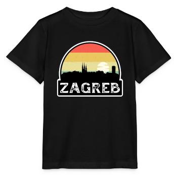 Zagreb, Kroatien, Flagge, Skyline, Reisesouvenir - Stanley/Stella Kinder T-Shirt MINI CREATOR  - Schwarz - Vorne - Mikhail (115cm)