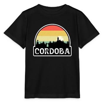 Cordoba Argentine Flag Skyline Souvenir de voyage - T-shirt bio MINI CREATOR Stanley/Stella Enfant - noir - Devant - Mikhail (115cm)