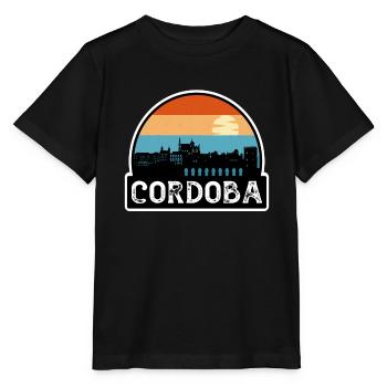 Cordoba Espagne Flag Skyline Souvenir de voyage - T-shirt bio MINI CREATOR Stanley/Stella Enfant - noir - Devant - Mikhail (115cm)