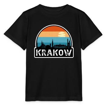 Krakau Polen Flagge Skyline Reisesouvenir - Stanley/Stella Kinder T-Shirt MINI CREATOR  - Schwarz - Vorne - Mikhail (115cm)