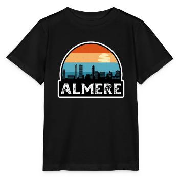 Almere Niederlande Flagge Skyline Reisesouvenir - Stanley/Stella Kinder T-Shirt MINI CREATOR  - Schwarz - Vorne - Mikhail (115cm)