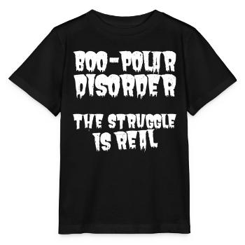 Boo-Polar Disorder - Zynischer Halloween Sarkasmus - Stanley/Stella Kinder T-Shirt MINI CREATOR  - Schwarz - Vorne - Mikhail (115cm)