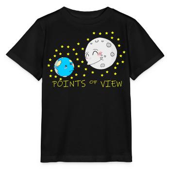 Conception mignonne de points de vue positifs de la lune et de la terre - T-shirt bio MINI CREATOR Stanley/Stella Enfant - noir - Devant - Mikhail (115cm)