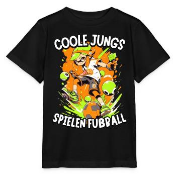 Coole Jungs spielen Fußball für Jungen Fußballer - Stanley/Stella Kinder T-Shirt MINI CREATOR  - Schwarz - Vorne - Mikhail (115cm)