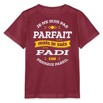 FADI PARFAIT - PRENOM FADI - T-shirt bio MINI CREATOR Stanley/Stella Enfant - bordeaux - Devant - Kain (125cm)
