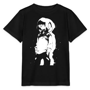 Shibuya's cool Cyberpunk Style Anime Boy Otaku - Stanley/Stella Kinder T-Shirt MINI CREATOR  - Schwarz - Vorne - Mikhail (115cm)