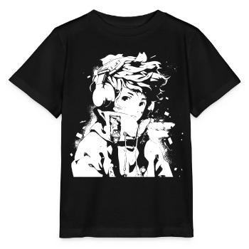 Shibuya's cool Cyberpunk Style Anime Boy Otaku - Stanley/Stella Kinder T-Shirt MINI CREATOR  - Schwarz - Vorne - Mikhail (115cm)