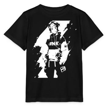 Shibuya's cool Cyberpunk Style Anime Boy Otaku - Stanley/Stella Kinder T-Shirt MINI CREATOR  - Schwarz - Vorne - Mikhail (115cm)