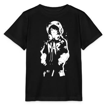 Shibuya's cool Cyberpunk Style Anime Boy Otaku - Stanley/Stella Kinder T-Shirt MINI CREATOR  - Schwarz - Vorne - Mikhail (115cm)