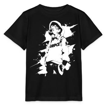 Shibuya's cool Cyberpunk Style Anime Boy Otaku - Stanley/Stella Kinder T-Shirt MINI CREATOR  - Schwarz - Vorne - Mikhail (115cm)