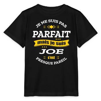 JOE PARFAIT - PRENOM JOE - T-shirt bio MINI CREATOR Stanley/Stella Enfant - noir - Devant - Mikhail (115cm)