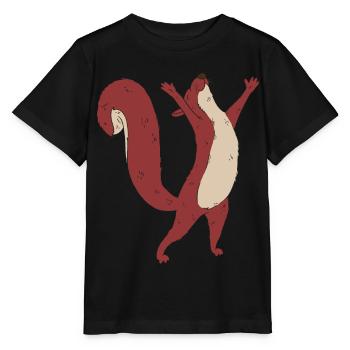 Eichhörnchen Kind Waldtiere - Stanley/Stella Kinder T-Shirt MINI CREATOR  - Schwarz - Vorne - Mikhail (115cm)