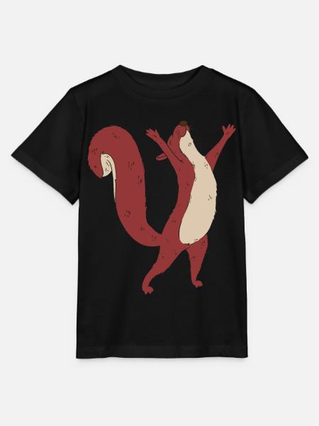 Eichhörnchen Kind Waldtiere - Stanley/Stella Kinder T-Shirt MINI CREATOR - Schwarz