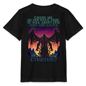 Seigneur et Rédempteur Cthulhu Cult Lovecraft Necronomicon - T-shirt bio MINI CREATOR Stanley/Stella Enfant - noir - Devant - Mikhail (115cm)