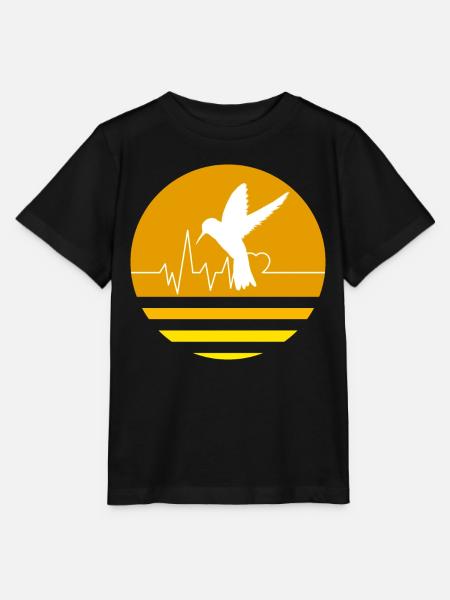 Pastelloranger Kolibri - Stanley/Stella Kinder T-Shirt MINI CREATOR - Schwarz