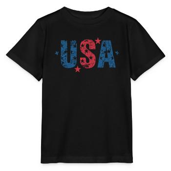 Jour de l’indépendance du drapeau américain des États-Unis - T-shirt bio MINI CREATOR Stanley/Stella Enfant - noir - Devant - Mikhail (115cm)