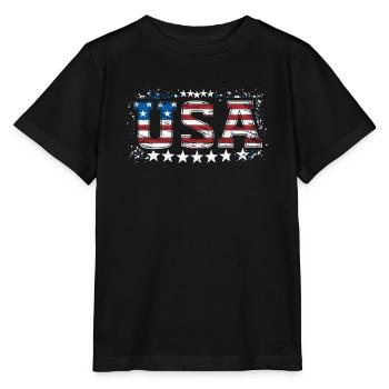 UAS American Pride Stars & Stripes - Stanley/Stella MINI CREATOR Kids’ T-Shirt - black - Front - Mikhail (115cm)