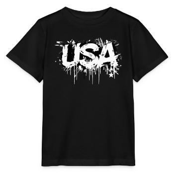 États-Unis Graffiti Jour de l’indépendance américaine - T-shirt bio MINI CREATOR Stanley/Stella Enfant - noir - Devant - Mikhail (115cm)