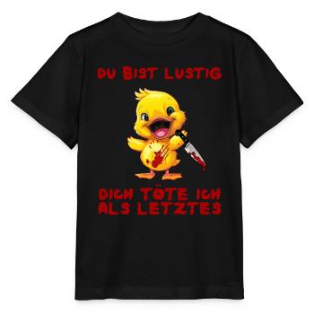 You’re Funny - Canard avec couteau Halloween - T-shirt bio MINI CREATOR Stanley/Stella Enfant - noir - Devant - Mikhail (115cm)
