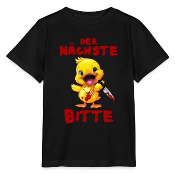 Next Please - Duck with Knife Halloween - Stanley/Stella MINI CREATOR Kids’ T-Shirt - black - Front - Mikhail (115cm)
