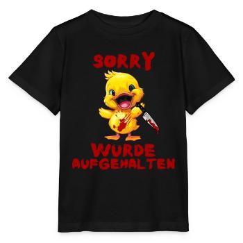 A été arrêté - Canard au couteau Halloween - T-shirt bio MINI CREATOR Stanley/Stella Enfant - noir - Devant - Mikhail (115cm)