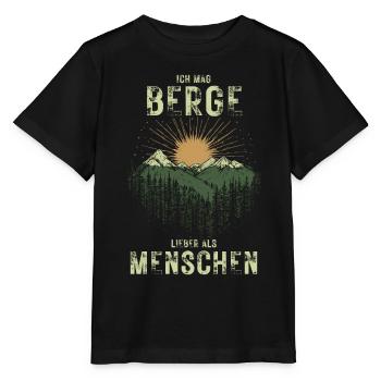 Berge lieber als Menschen Wandern für Naturfreunde - Stanley/Stella Kinder T-Shirt MINI CREATOR  - Schwarz - Vorne - Mikhail (115cm)