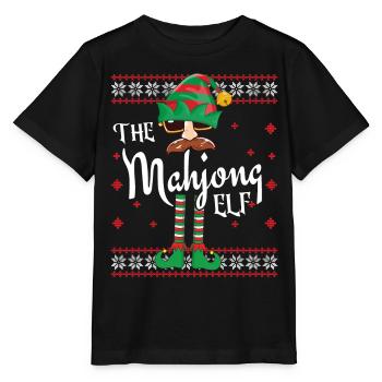 Mahjong Elf Weihnachts-Outfit für Familienfeiern - Stanley/Stella Kinder T-Shirt MINI CREATOR  - Schwarz - Vorne - Mikhail (115cm)