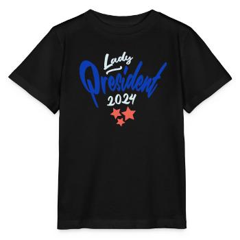 Présidente 2024 : Kamala Harris pour le leadership - T-shirt bio MINI CREATOR Stanley/Stella Enfant - noir - Devant - Mikhail (115cm)