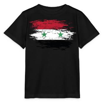 Syrien Flagge used - Stanley/Stella Kinder T-Shirt MINI CREATOR  - Schwarz - Vorne - Mikhail (115cm)
