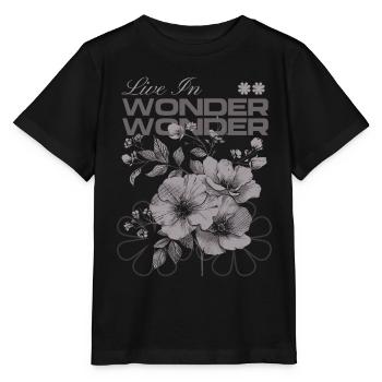 Vivre dans l’émerveillement Art floral botanique - T-shirt bio MINI CREATOR Stanley/Stella Enfant - noir - Devant - Mikhail (115cm)