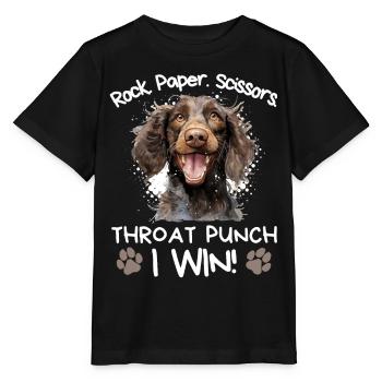 Rock Paper Scissors Throat Punch - Spaniel - Stanley/Stella MINI CREATOR Kids’ T-Shirt - black - Front - Mikhail (115cm)