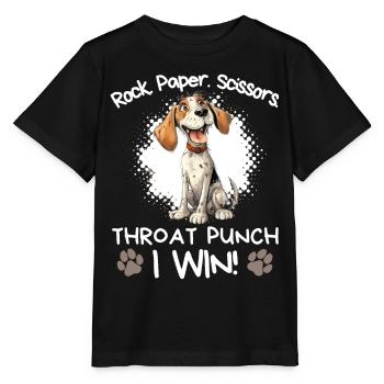 Rock Paper Scissors Throat Punch - Spaniel Humor - Stanley/Stella MINI CREATOR Kids’ T-Shirt - black - Front - Mikhail (115cm)