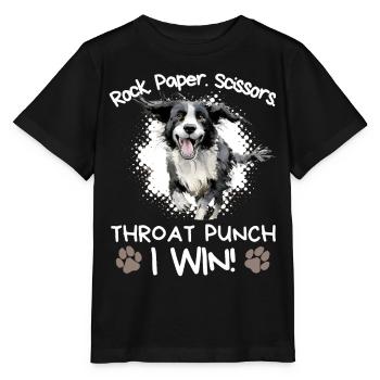 Rock Paper Scissors Throat Punch - Border Collie - Stanley/Stella MINI CREATOR Kids’ T-Shirt - black - Front - Mikhail (115cm)